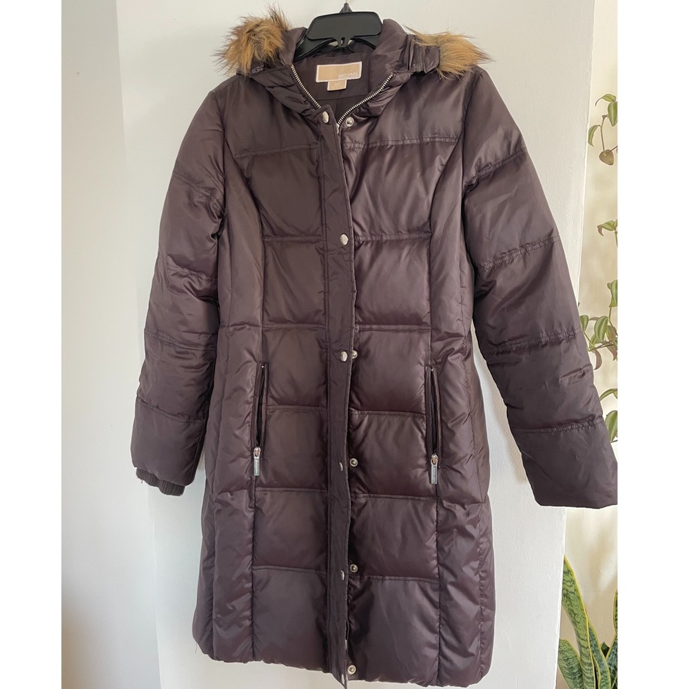 Michael Kors faux fur trim puffer